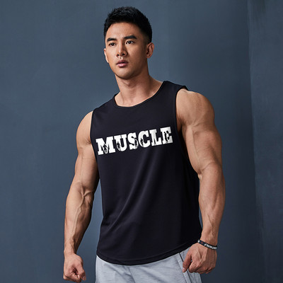 Muška majica bez rukava od brzosušeće tkanine sa natpisom