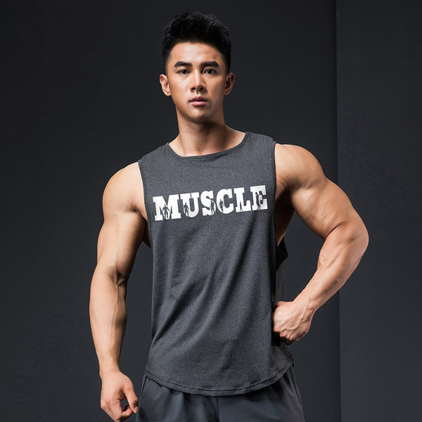 Muška majica bez rukava od brzosušeće tkanine sa natpisom