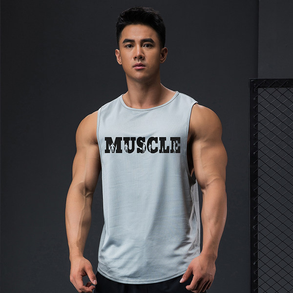 Muška majica bez rukava od brzosušeće tkanine sa natpisom