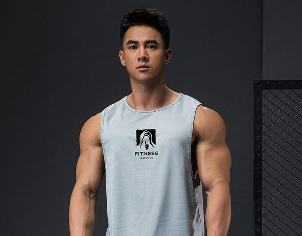 Muška sportska pamučna majica bez rukava s printom