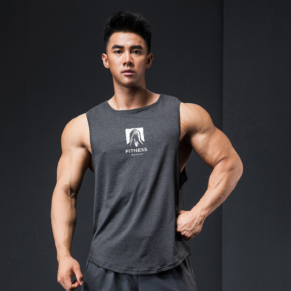 Muška sportska pamučna majica bez rukava s printom