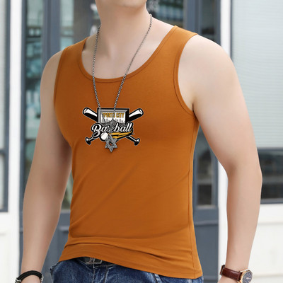 Ανδρικό φανελάκι με στρογγυλή λαιμόκοψη και απλικέ