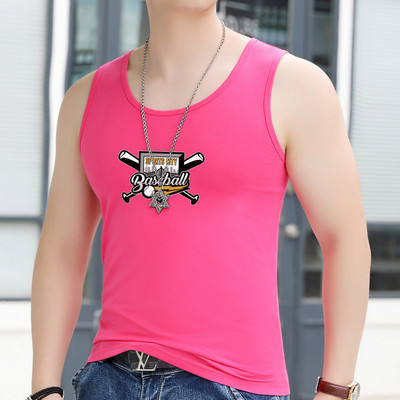 Ανδρικό φανελάκι με στρογγυλή λαιμόκοψη και απλικέ