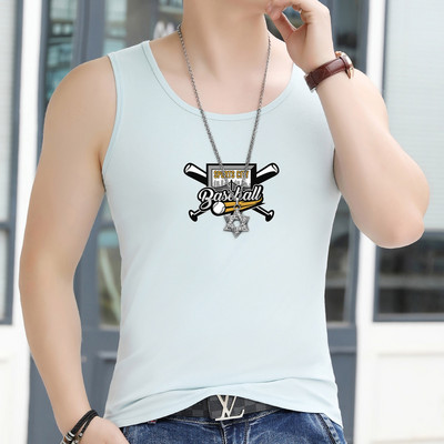 Ανδρικό φανελάκι με στρογγυλή λαιμόκοψη και απλικέ