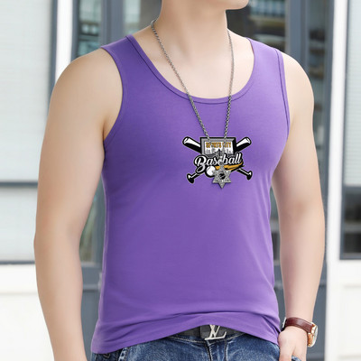 Ανδρικό φανελάκι με στρογγυλή λαιμόκοψη και απλικέ