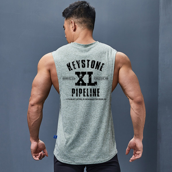 Νέο μοντέλο ανδρικό σπορ φανελάκι με στάμπα στην πλάτη