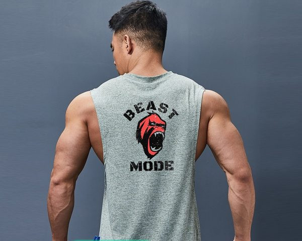 Sport tank top kivágott modell nyomtatással