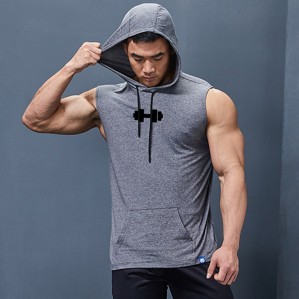 Férfi felső, szürke színű kapucnival és megkötővel