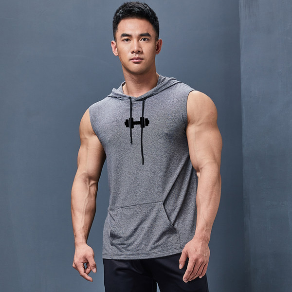 Férfi felső, szürke színű kapucnival és megkötővel