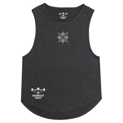 Εφαρμοσμένο ανδρικό φανελάκι κατάλληλο για σπορ με στάμπα