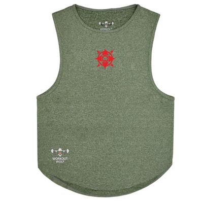 Εφαρμοσμένο ανδρικό φανελάκι κατάλληλο για σπορ με στάμπα