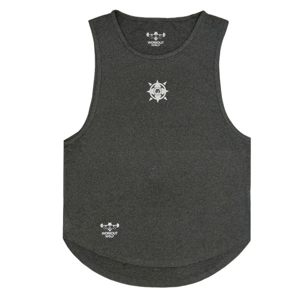 Εφαρμοσμένο ανδρικό φανελάκι κατάλληλο για σπορ με στάμπα