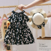 Moodne laste kleit tüdrukutele lillemotiividega