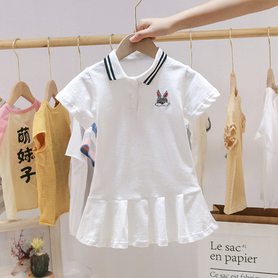 Ležerna dječja haljina s gumbima - kratkih ili dugih rukava