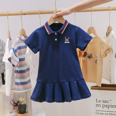 Ležerna dječja haljina s gumbima - kratkih ili dugih rukava