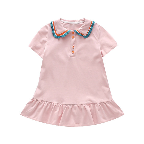 Ležerna dječja haljina s gumbima - kratkih ili dugih rukava
