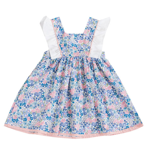 Καλοκαιρινό φόρεμα για κορίτσια με φλοράλ μοτίβα μπούκλες και κορδέλα