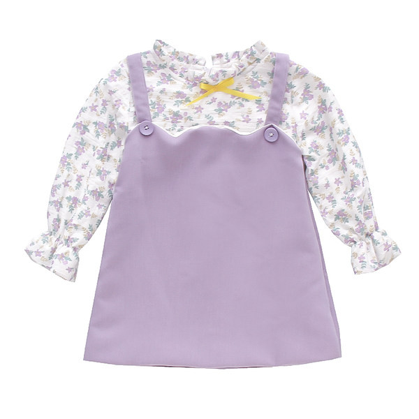 Νέο μοντέλο παιδικό φόρεμα σε κίτρινο και μωβ χρώμα