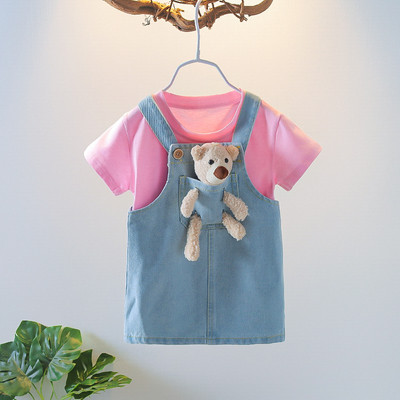 Farmer ruha 3D mackóval lányoknak