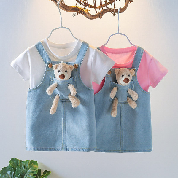 Farmer ruha 3D mackóval lányoknak