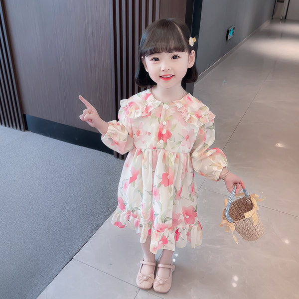 Modern gyerekruha virágos motívumokkal, hosszú ujjal