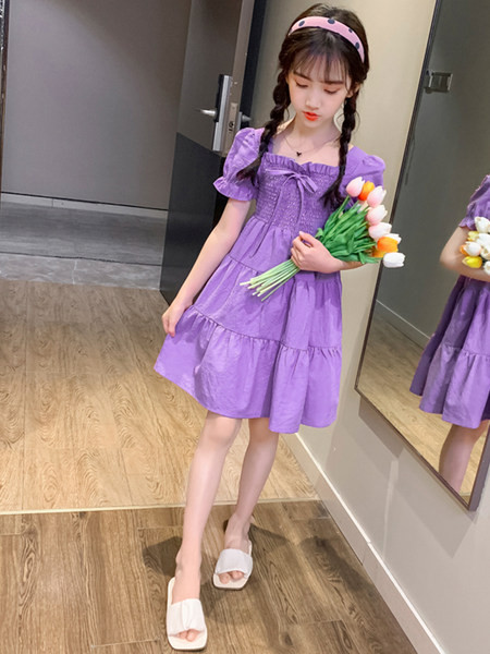 Παιδικό φόρεμα με κορδέλα σε δύο χρώματα