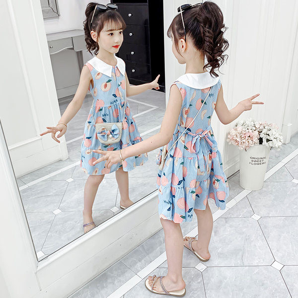 Uue mudeli nööpidega lastekleit tüdrukutele