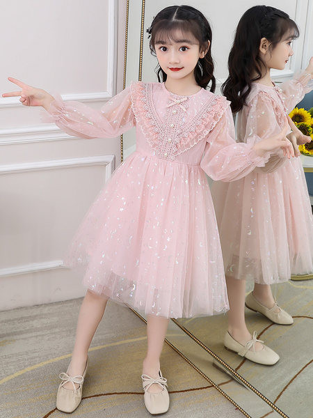 Gyermek pecsétruha rózsaszín szalaggal