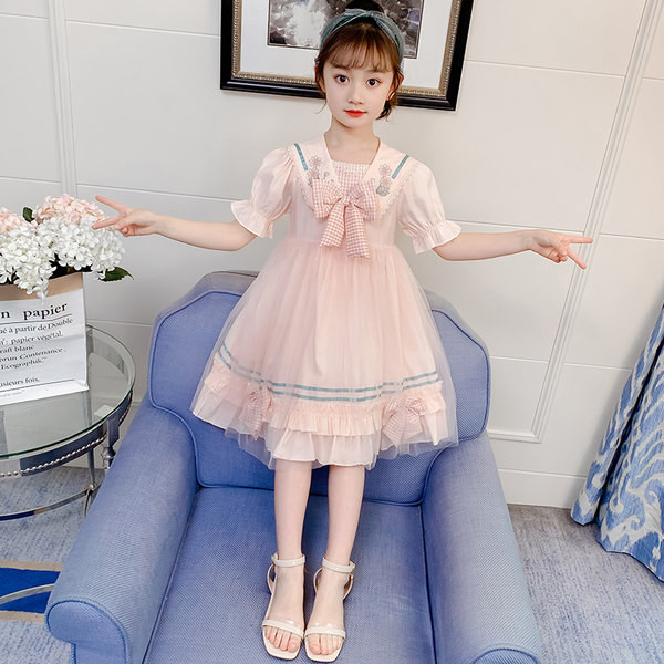 Лятна рокля за момичета с тюл и панделка