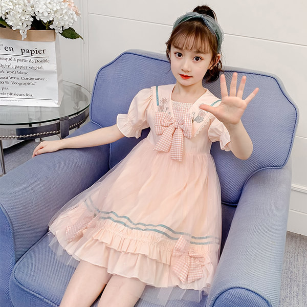 Лятна рокля за момичета с тюл и панделка