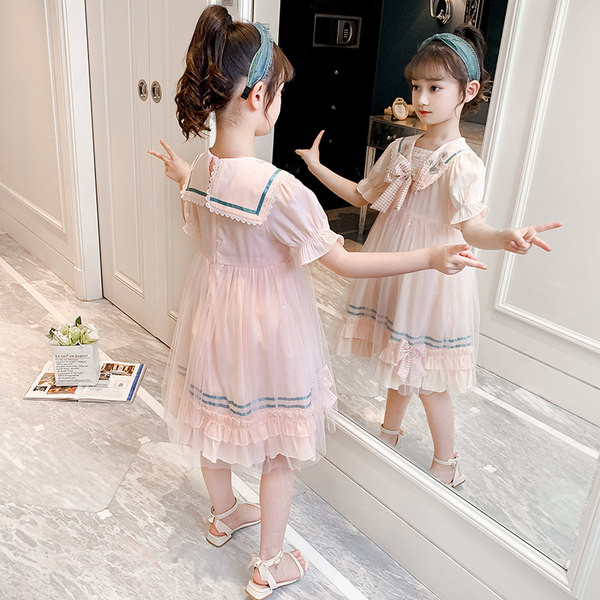 Лятна рокля за момичета с тюл и панделка