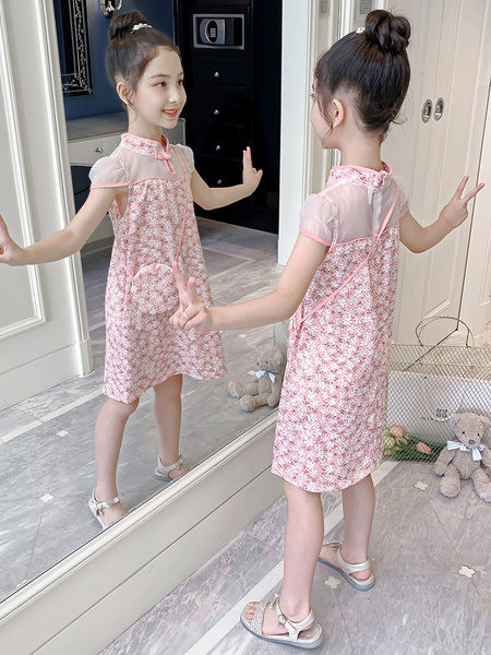 Moodne lillemotiividega kleit - tüdrukutele