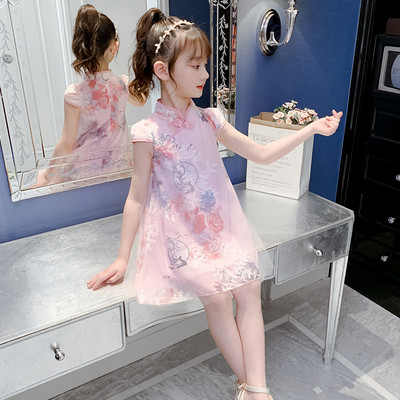 Καλοκαιρινό φόρεμα για κορίτσια με απλικέ χρώματος