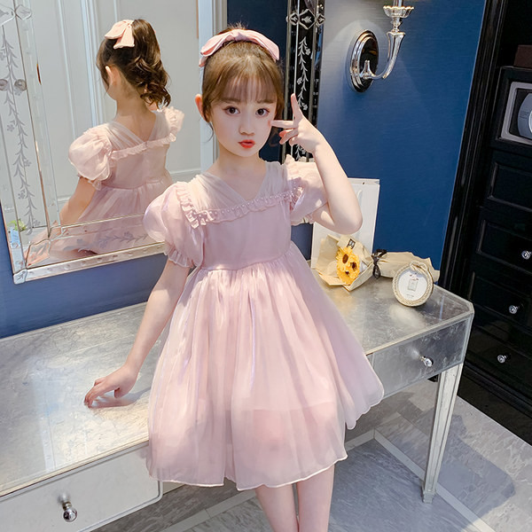 Dječja haljina s puf rukavima u dvije boje