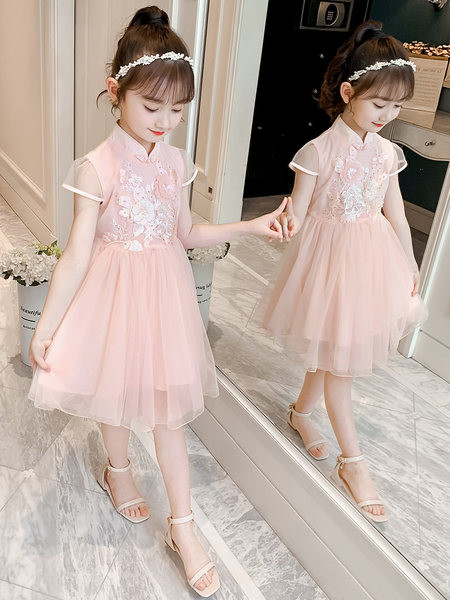 Gyerekruha hímzéssel és tüllel rózsaszínben