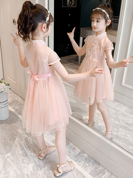 Gyerekruha hímzéssel és tüllel rózsaszínben