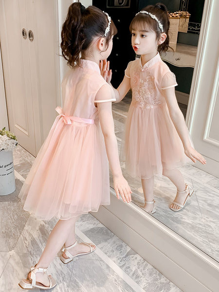 Gyerekruha hímzéssel és tüllel rózsaszínben