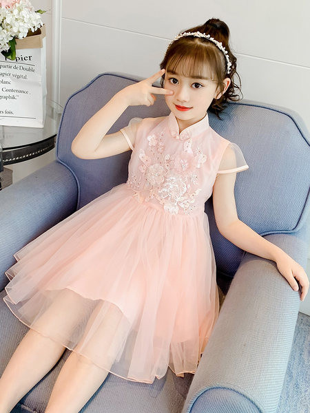 Gyerekruha hímzéssel és tüllel rózsaszínben