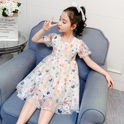 Δαντελένιο φόρεμα για κορίτσια με απλικέ