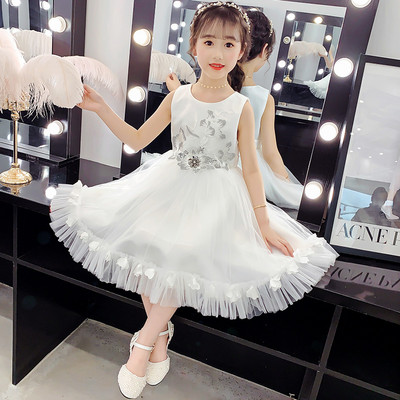 Μοντέρνο καλοκαιρινό φόρεμα για κορίτσια με τρισδιάστατη διακόσμηση