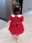 Kaasaegne lipsudega lastekleit - punast värvi