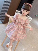 Modern gyerekruha szalaggal és szögletes nyakkivágással