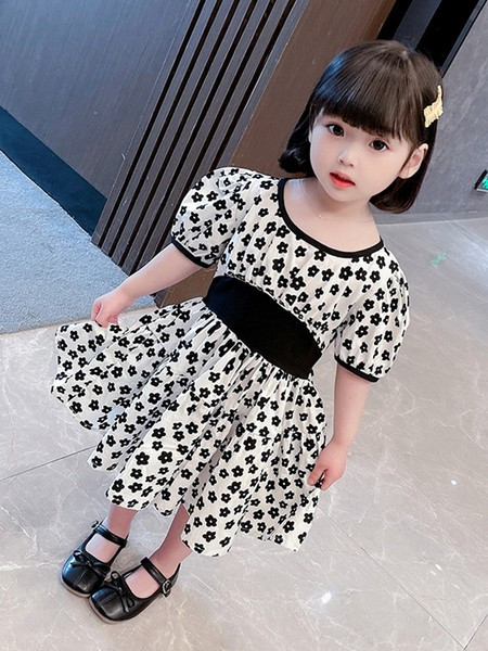 Gyermek rövid ruha virágokkal - két színben