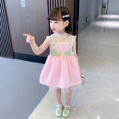 Új modell nyári ruha lányoknak csipkével és gyöngyökkel