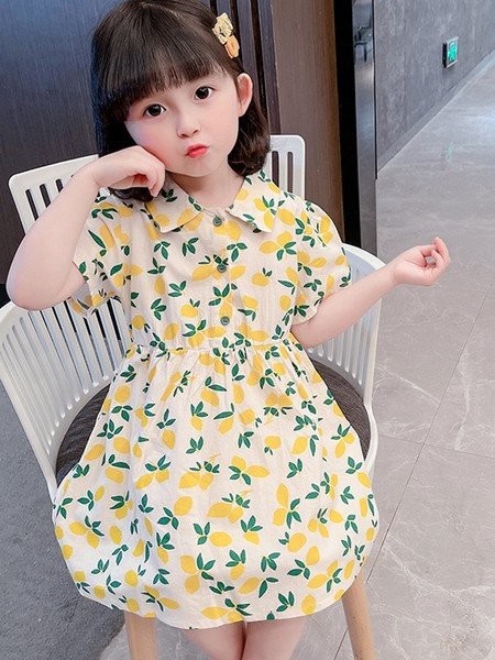 Παιδικό φόρεμα με κουμπιά σε δύο χρώματα