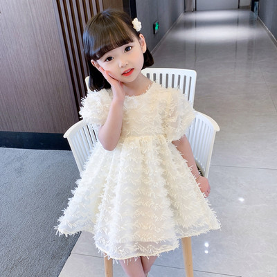 Moodne laste kleit tüdrukutele lühikeste varrukatega