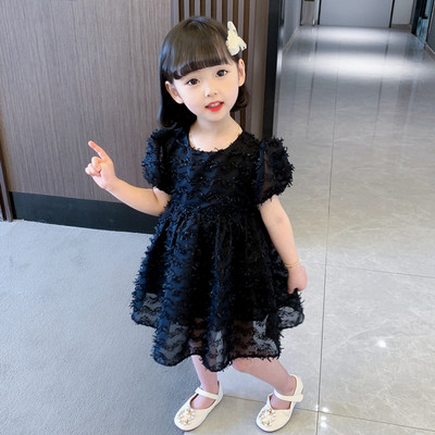 Moodne laste kleit tüdrukutele lühikeste varrukatega