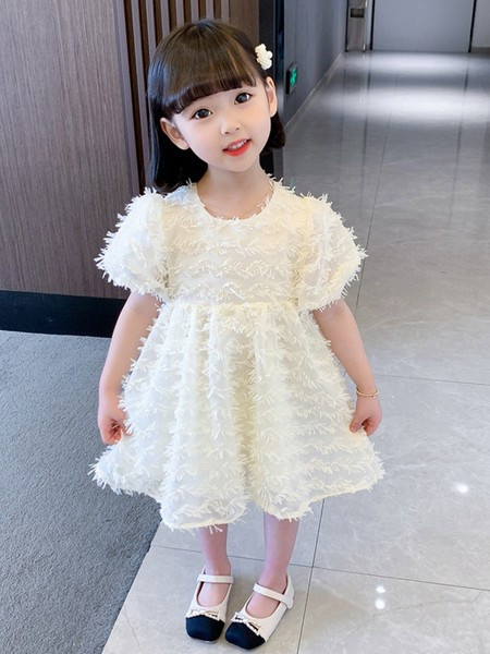 Moodne laste kleit tüdrukutele lühikeste varrukatega