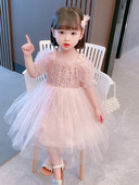 Elegantne tülli ja litritega lastekleit