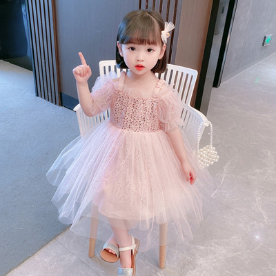 Elegantne tülli ja litritega lastekleit